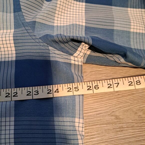Orvis Shirt Men XL Blue Plaid Button Down Short Sleeve Fishing Hiking Tech - Picture 6 of 11